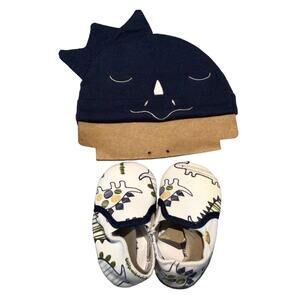 Chick Pea Baby Dinosaur Cap Hat & Shoes Set Size 3-6 Months Cute Outfit